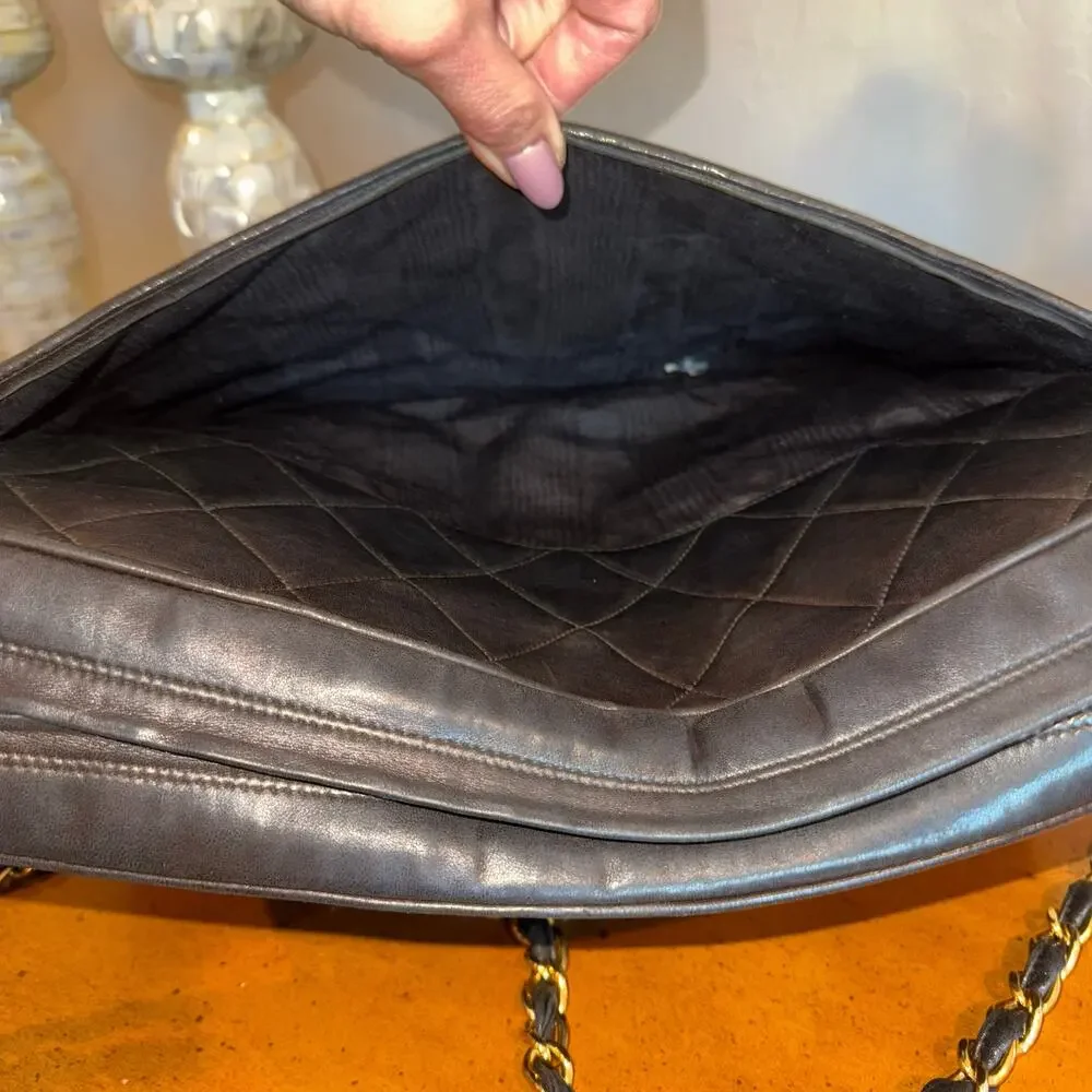 CHANEL Quilted Matelassé CC Lambskin Fringe Chain Bag Black - Picture 7 of 15